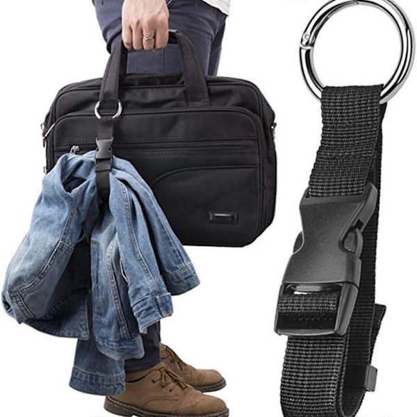 5 stk. bagagestrop kuffertbælte jakkeholder strop tilføj-en-taske rejsetilbehør til mænd og kvinder sort 2,5X24cm Black 2.5X24cm