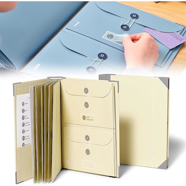 Dokumentorganisator Folio, i tilfelle jeg forsvinner, for viktige papirer, nødbinder, fødselsattester, fødselsnummerkort, pass beige