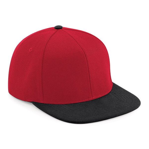 Unisex Baseball Cap med to farver - Voksen - One Size - Rød/Sort Red/Black