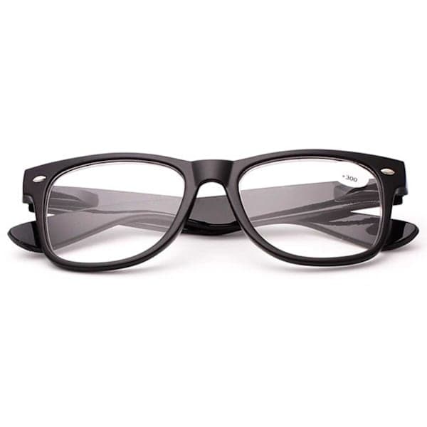 Matte sorte Wayfarer læsebriller med styrke 2.0 2