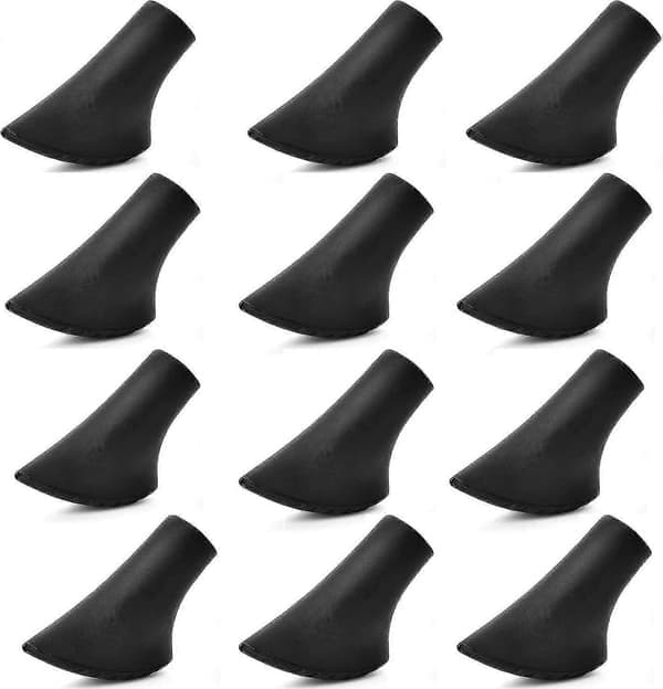 12x Gummibuffere til vandrestave, Gummibuffer spids til vandrestave