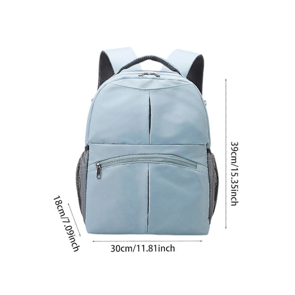 Vauvan hoitolaukku sivutaskuilla, vedenpitävä, kuiva- ja märkäosasto, kantokassi, harmaa Blue 30cmcx18cmx39cm
