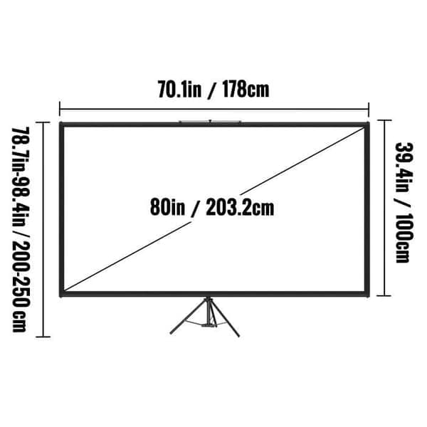 VEVOR 80 16:9 HD projektionsduk med stativ