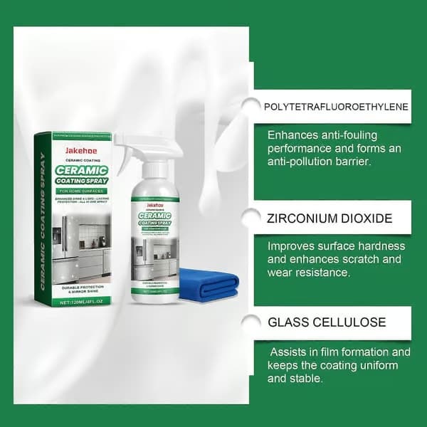 120 ml keramisk coating-spray til rustfrit stål og glas, hydrofobisk beskyttelse mod fingeraftryk 1pc