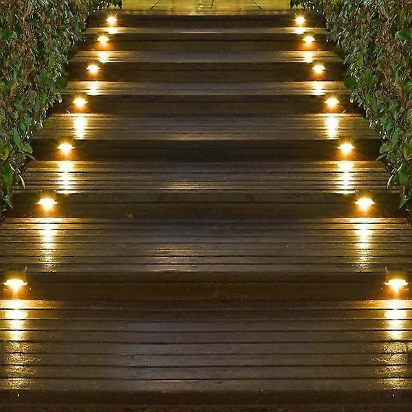12 Pakning Vanntett Solcellelampe for Terrasse, Trapper, Gjerde, Hage, Pa