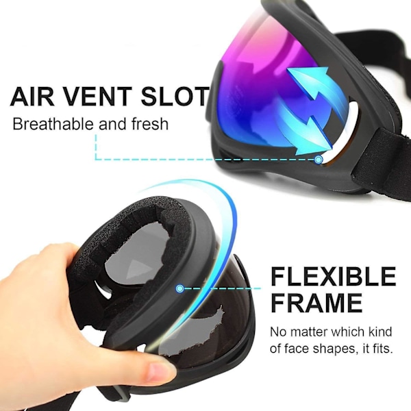 Skibriller, 2-pack Skidglasögon för Snowboard för Barn Män Kvinnor