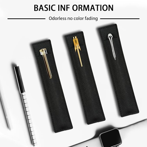Læder pennepose etui, enkelt fyldepenneholder etui, blød pennebeskyttende cover organizer til kuglepenne, blyanter