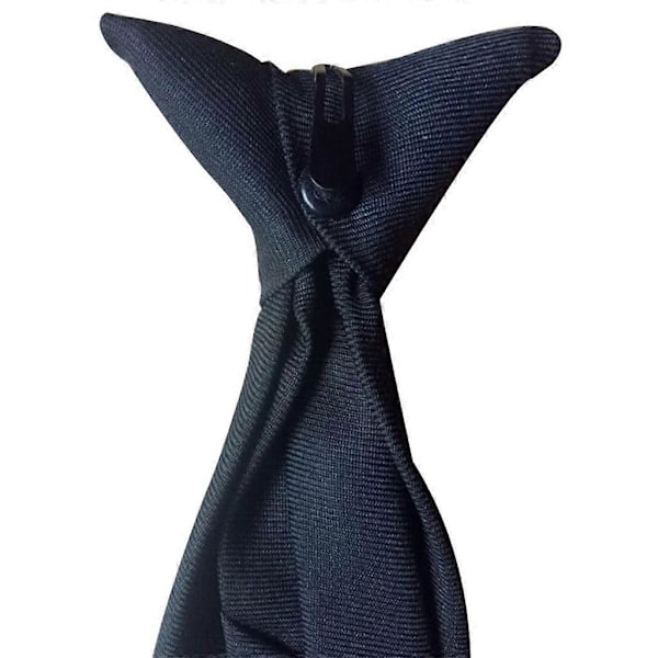 50x8cm Herre Uniform Solid Svart Farge Imitert Silke Klips-På Forhåndsbundet Slips