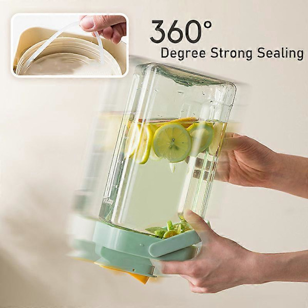 2.3/3.5L Stor Kapacitet Køleskab Koldtvandsflaske Med Hane Udendørs Bærbar Dispenser Køkken Drikkevare Juicebeholder 2.3L Green 1PC Bottle