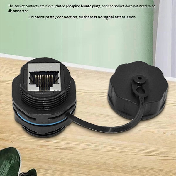 2 KPL RJ45 Paneeliasennusliitin, IP68 Suojattu Teollinen Paneeliasennus Ethernet LAN Läpivientiliitin CAT6/CAT5E/CAT5:lle