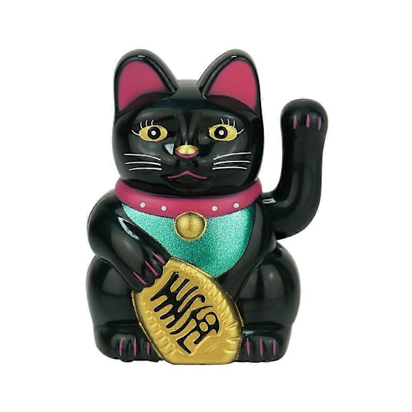 Solcelled Automatisk Vinkende Kat Lykkekat Heldig Kat Hjem Kontor Bil Dekoration black02