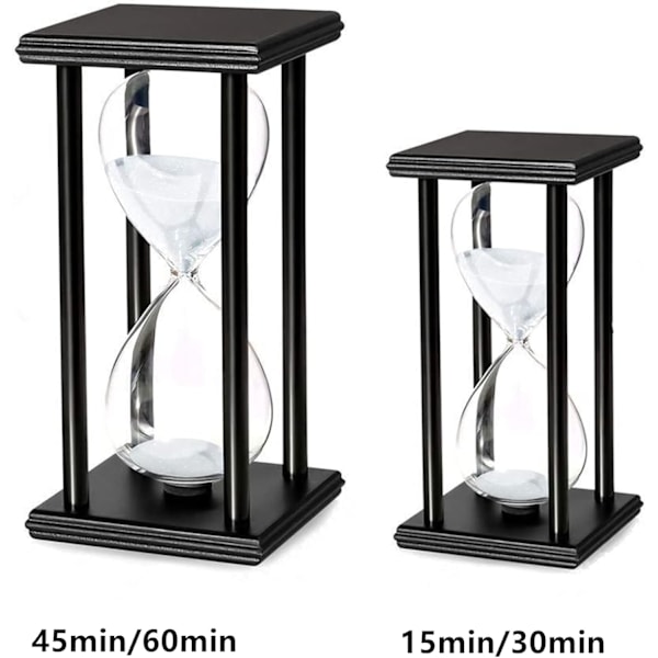 Timeglas Sand Timer Timeglas med Sand Dekoration Sandur Glasur til Værelse Fødselsdag Te Kaffebord Bogreol Skolespil Ornament Træ 45 Min