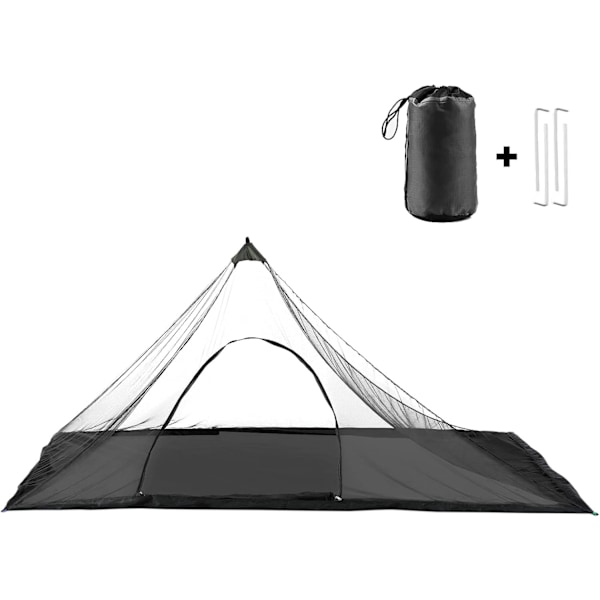 Camping Tält Myggnät med Bärväska Vattentålig Mesh Tält Utomhustält för Vandring Camping Fiske Black