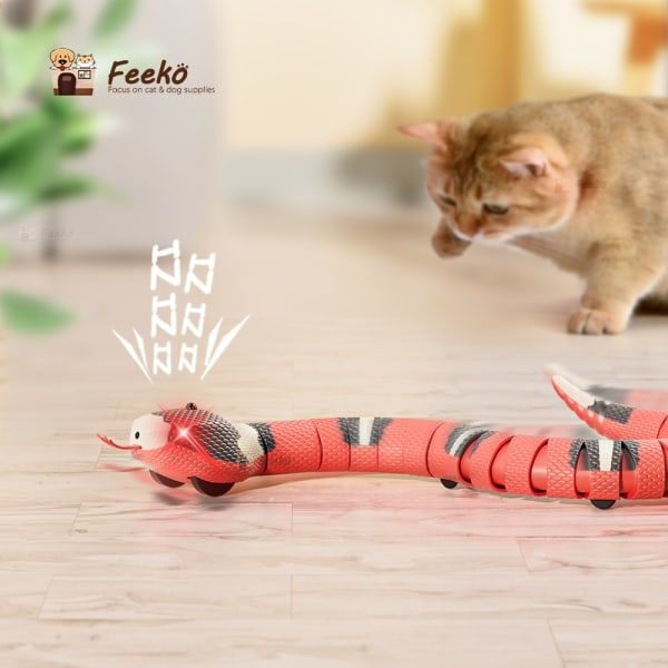 Smart Sensing Snake Katt Leksaker Elektriska Interaktiva Leksaker för Katter USB Laddning Katttillbehör för Hundar Leksak
