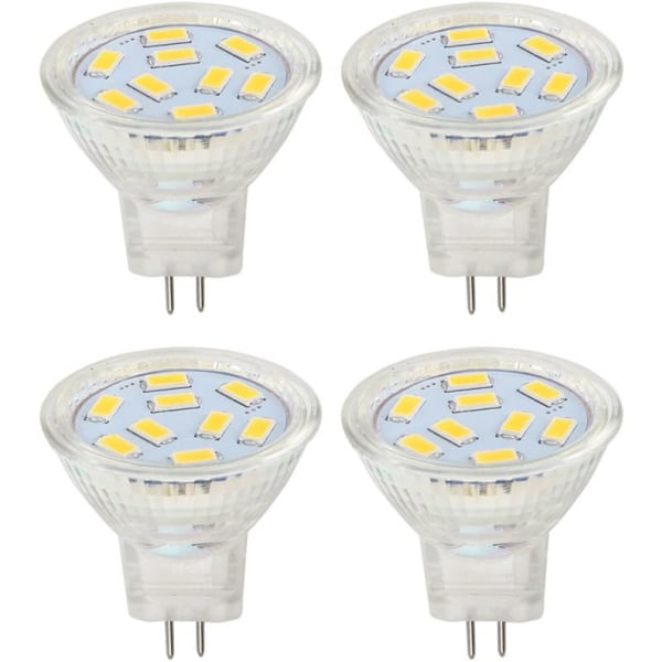 LED MR11 Light Bulbs 2W 12V, GU4 Warm White 3000K, 20W Halogen Equivalent, MR11 G4/GU4.0 LED Light Bulb(Pack of 4)