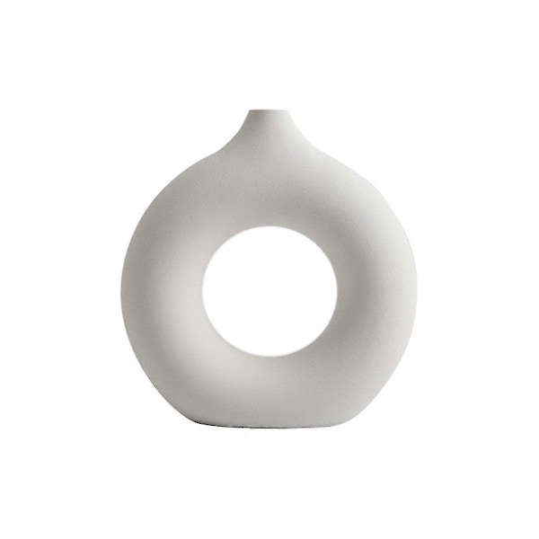 Nordisk Keramisk Vas Dekor Donuts Blomkruka Rumsdekoration Vit, m