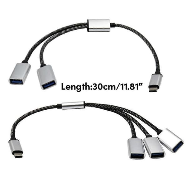 USB C till USB OTG Adapter Typ C OTG Kabel USB C Hane till 2/3 USB 2.0 Hona One for three