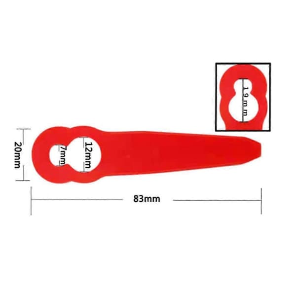 50 stk. plastblader for Stihl Fsa 45 Fsa 57 gresstrimmer reservedeler 83 mm for trådløs gresstrimmer bladkutter plen del-ykc