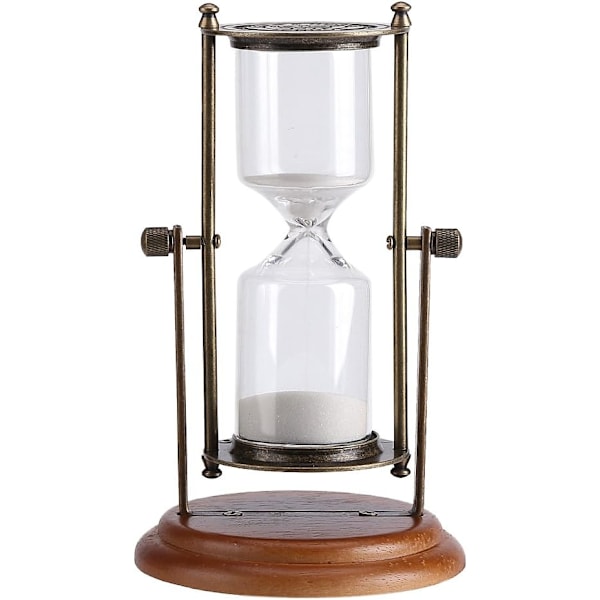 Sand Timer, Mässingsandklocka, 15 min Metall Roterande Sandglas Timer Klocka Timglas Bordsdekoration Heminredning Present Sand Timer Dekor för Antik Dekor