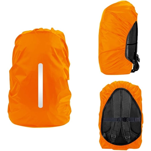 2 kpl vedenpitävä reppujen sadesuoja, heijastava vedenpitävä suoja pölyltä ja varkauksilta M 26L-40L Black and orange