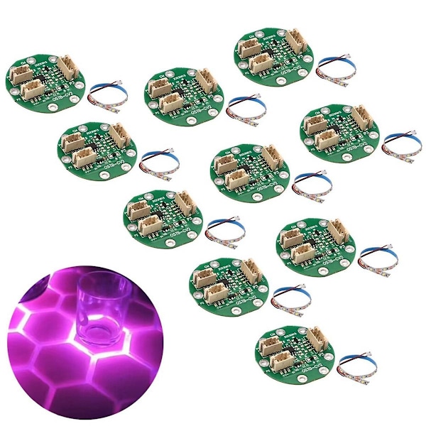 Berøringssensormodul Kretskort DIY PCB Sensing Kretsbrikke med LED-stripe og kabler 10 stk (RGB