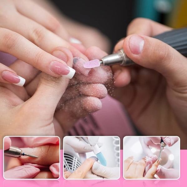 30-delad nagelborrset med låda, 3/32'' keramisk nagelborrset, diamantkarbid nagelborr för akrylgelnaglar