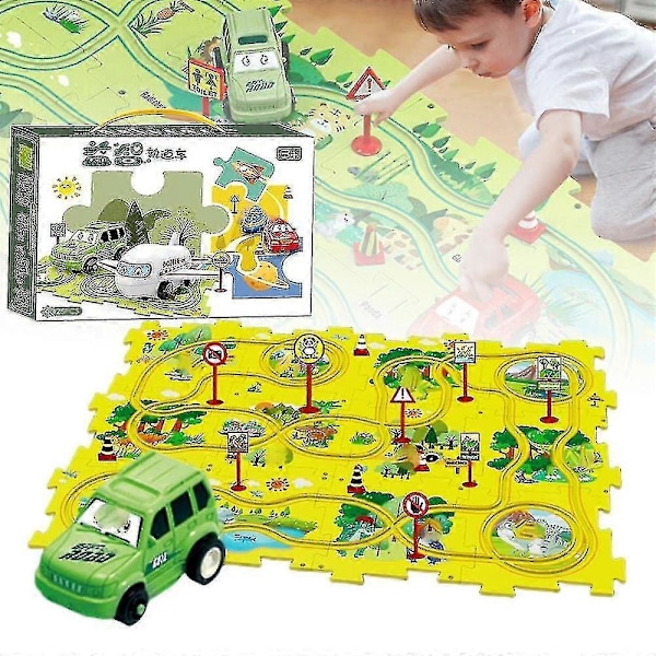 Trackmates Børne Bilbane Sæt, 2024 Bedste Puzzle Racer Børne Bilbane Sæt Ocean 25pcs