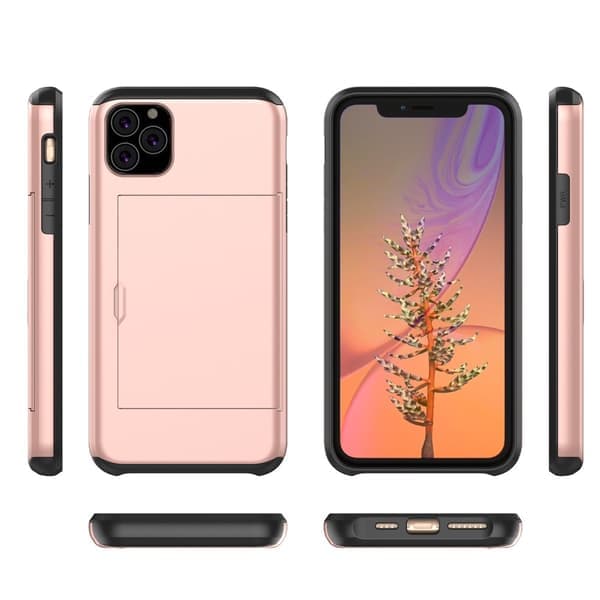 iPhone 11 -puhelin kotelo korttipaikalla, ruusukulta