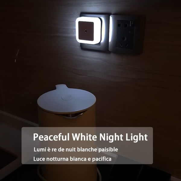 [Sett med 3] LED nattlys på stikkontakt, barnestrømuttak natt
