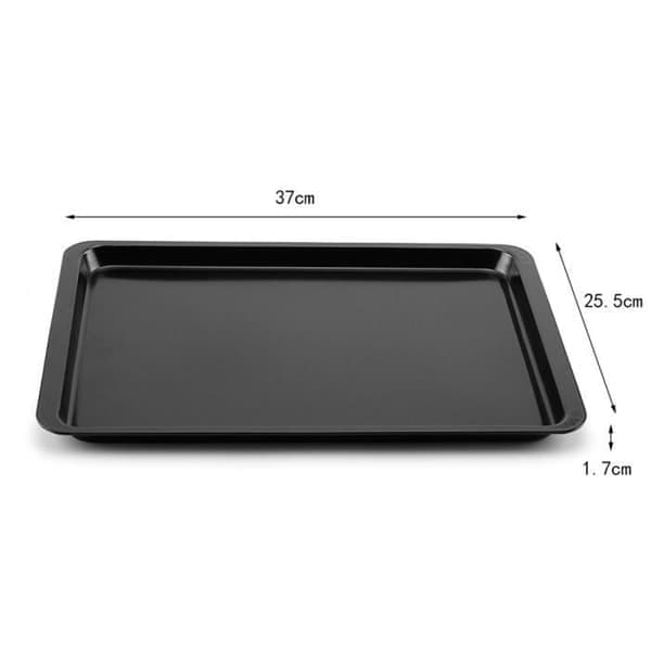 Set med 2 non-stick bakplåtar, rektangulära bakplåtar för ugn och grill, 37x25.5x1.6cm[DB]