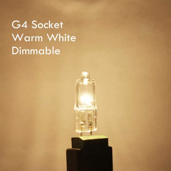G4 halogenlampor 20W 12V - Varmvita - 12 st