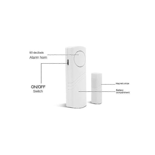 24 st Dörr- och Fönsterlarm Elektroniskt Larm Fönsterlarmsensor Anti-inbrott Fönster Säkerhetslarm