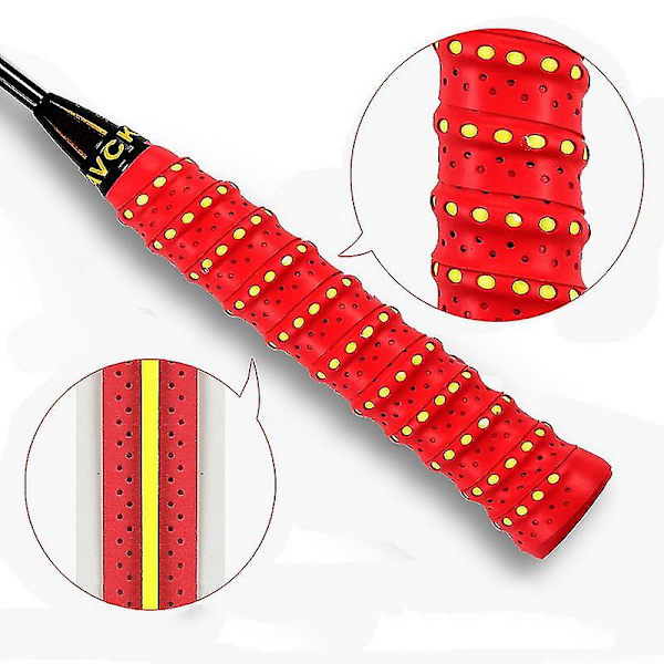 10 st Anti-halk Svettbands Tennisracket Grepptejp Badminton Grepp Padel Övergrepp Sporttejp Övergrepp för Racket Strandtennis red