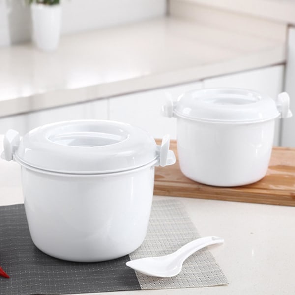 Riisin Keittoastia Hyvä Eristys Ergonominen Kahva Solkirakenne Mikroaaltouuni Riisinkeitin Höyrystin Vihanneksille White L