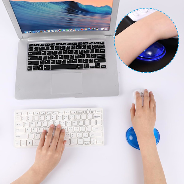 Gel handledsstöd Ergonomisk musmatta Translucence Blå Silikon Gelkudde för mus trötthet lindring Handkudde Mjuk handled