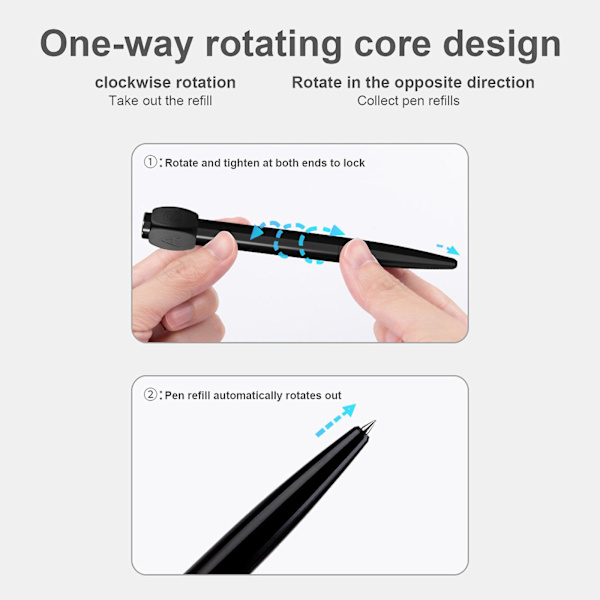 Fidget Spinner Pen Fidget Pen Spinner med ABCD Rotationshætte Hjælp Beslutningsfremstilling Anti Stress Angst Reducerende Kuglepenne Gadget Kreativ Stress Re Black