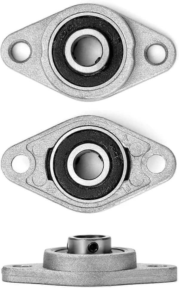 6 stk. KFL08 Flens Kulelager, 8mm lager, Sink Legering, for 3D-printer