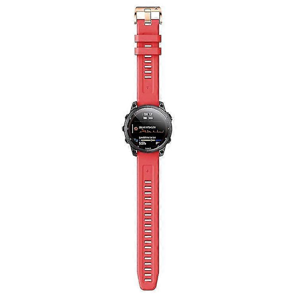 Garmin Fenix 5s 20 mm:n ruusukullan soljen silikoniranneke Red