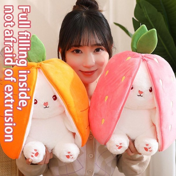 18-35 cm kanin plys legetøj udstoppet dyr dukke plys gulerod Z - Perfe strawberry 35cm onesize