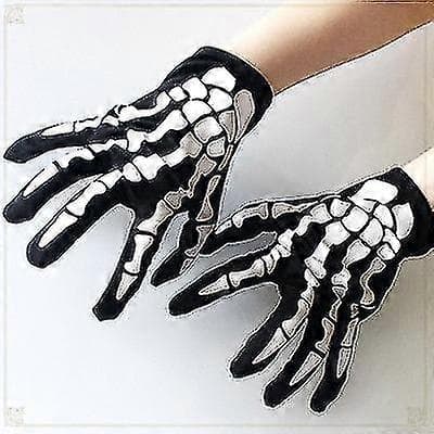 Skelet Handsker Halloween Kostume Fest Handsker white