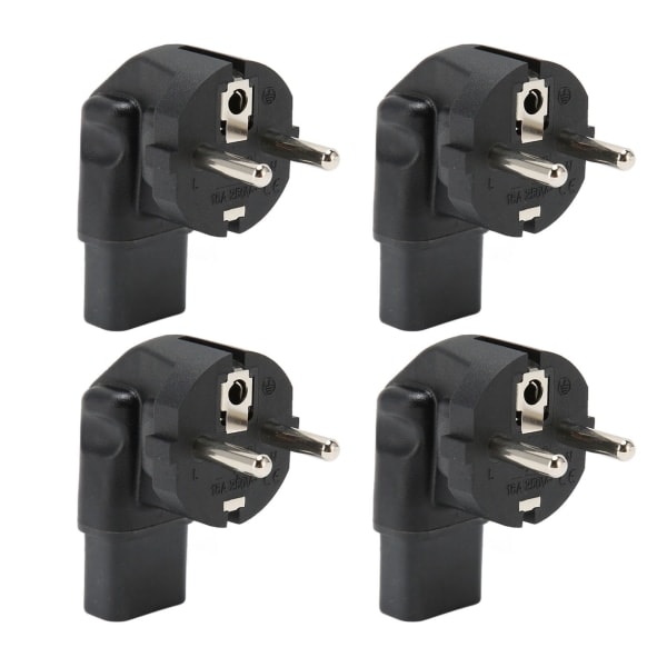 4 st EU 4,8 mm till IEC320 C13-omvandlare 90 graders ström för bärbar dator ström EU-kontakt 100-250V