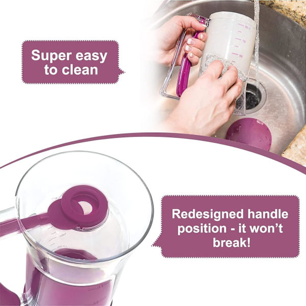 900 ml manuell smetdispenser, pannkakssmetdispenser, perfekt för muffins, pannkakor, ett viktigt verktyg för bakning i köket [lila]