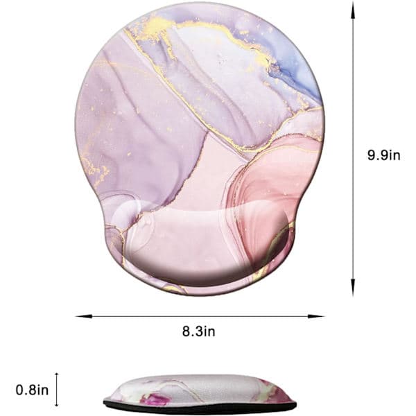 Musematte med håndleddsstøtte, ergonomisk musematte med minneskum håndleddsstøtte, sklisikker gummibase spillmusematte for hjemmet