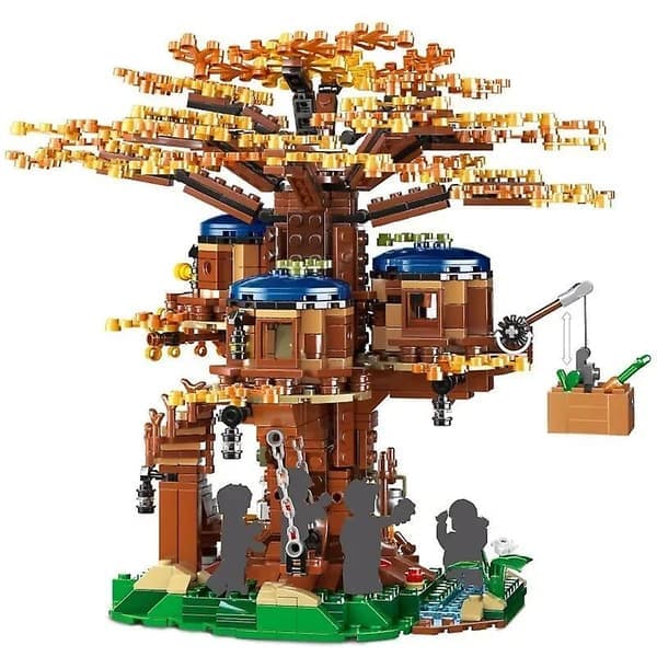 Fire-værelses træhus jungle byggeklods IDEAS serie MOC 21318 byggeklodsmodel samlelegetøj børnegave (BT)
