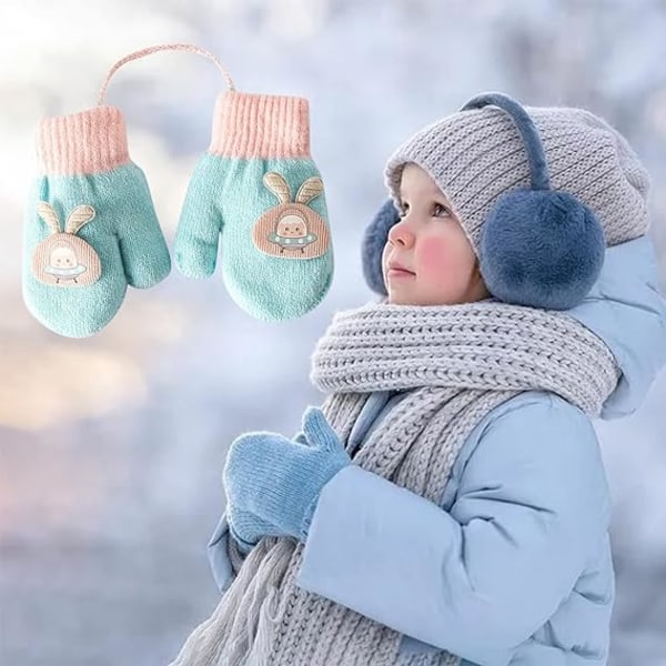 1-5 vuotiaille lapsille neulotut hanskat Talvi lämpimät paksuuntuvat