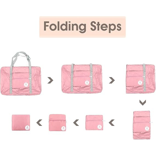 for Airlines Underseat Cabin Bag 45x36x20 Foldable Travel Duffel Bag Holdall Tote Carry on Luggage Overnight for Women and Men Pink