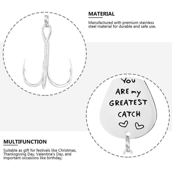 2 st Personlig Fiskedrag Krok Graverad Fiskedrag Fett