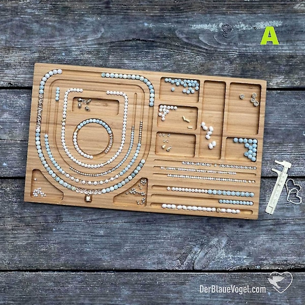 Trästall Pärlbrädor Smyckesnöre Pärlor Organizer Bricka För DIY Tillverkning Armband Halsband Hantverksmaterial Verktyg A