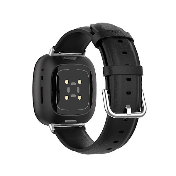 Nahkainen kellon ranneke Fitbit Versa 3 / Sense -kelloon Black