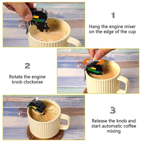 Kaffevisp formet som en båtmotor, Kaffevisp med båtmotor, Nyhet Kaffeblander med båtmotor, Elektrisk Mini Kaffevisp 1pc